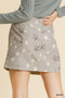 Umgee Animal Star Print Skirt with Back Zipper Closure