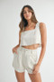 MABLE Sleeveless Crop Top and Shorts Set