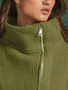 BiBi Front Zip Up High Neckline Sweater Jacket