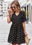 Ladies Polka Dot Short Sleeve Dress