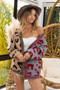 BiBi Leopard Color Block Button Down Sweater Cardigan