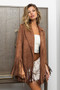 BiBi Suede Single Blazer with Fringed Hem