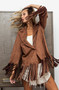 BiBi Suede Single Blazer with Fringed Hem