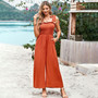 Women Summer Casual Solid Wide Leg Jumpsuit