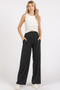 Mittoshop Stretch Banded Waist Wide Leg Pants with Pockets