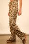VERY J Animal Print Linen Wide Leg Pants