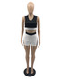 Women'S Summer Contrasting Color Sleeveless Top Shorts Two-Piece Set
