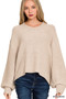 Zenana Oversized Baloon Sleeve Sweater