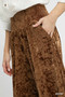 Umgee Velvet Smocked Waistband Wide Leg Pants