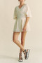 Davi & Dani Batwing Sleeve Waist Belt Romper