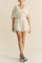 Davi & Dani Batwing Sleeve Waist Belt Romper