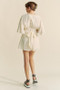 Davi & Dani Batwing Sleeve Waist Belt Romper