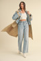 MABLE Layered Look Trench Coat With Denim Jacket