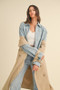 MABLE Layered Look Trench Coat With Denim Jacket