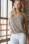 Heimish Full Size Front Button Animal Print Sleeveless Top Plus Size