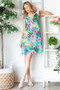 Heimish Full Size Floral Johnny Collar Sleeveless Dress Plus Size