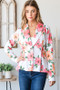 Heimish Full Size Multi Color Floral Blazers with Tunic Plus Size