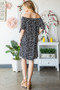 Heimish Full Size Short Sleeve Off Shoulder Animal Mini Dress Plus Size