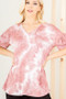 Heimish Full Size Ruffled Sleeve Tie Dye Top Plus Size