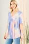 Heimish Full Size Crisscross Tie Dye Babydoll Top Plus Size