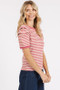 Mittoshop Striped Round Neck Puff Sleeve T-Shirt