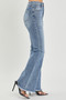 RISEN Full Size High Waist Raw Hem Flare Jeans