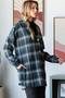 Heimish Plaid Button Down Long Sleeve Hooded Cardigan