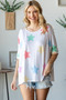 HOPELY Full Size Multi Colored Star Print T-Shirt