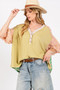 SAGE + FIG Full Size Color Block Bubble Sleeve Top Plus Size