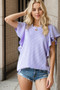 Heimish Full Size Ruffled Sleeve Ribbed Top