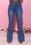 Denim Pants Women'S Jeans Elastic High Waist Slightly Flared Trousers