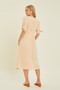 HEYSON Full Size Textured Linen V-Neck Button-Down Midi Dress