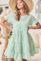 BiBi Ruffled Hem Short Sleeve Tiered Dress