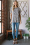 Heimish Leopard Round Neck Petal Sleeve T-Shirt