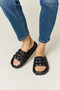 WILD DIVA Pyramid Stud Toe Band Footbed Sandals