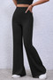 Basic Bae Full Size Ribbed High Waist Flare Pants