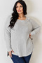 Basic Bae Full Size Ribbed Round Neck Slit T-Shirt