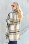 Double Take Full Size Plaid Button Up Lapel Collar Coat