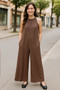 Double Take Full Size Tie Back Cutout Sleeveless Jumpsuit