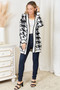 Mandy Woven Right Houndstooth Open Front Longline Cardigan