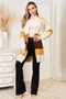 Woven Right Color Block Dropped Shoulder Cardigan