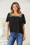 Honey Contrast Square Neck Puff Sleeve Blouse
