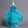 Children's princess dress girls mesh flower vest trailing dress skirt piano performance clothing