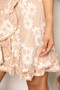 Double Take Floral Lace Pompom Detail Tie-Waist Flutter Sleeve Dress