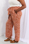 Heimish Right Angle Full Size Geometric Printed Pants in Red Orange
