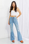 Vibrant MIU Full Size Jess Button Flare Jeans
