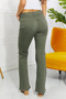 Zenana Clementine Full Size High-Rise Bootcut Jeans in Olive