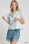 Umgee Tied Collared Short Sleeve Button Down Shirt