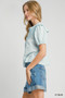Umgee Tied Collared Short Sleeve Button Down Shirt
