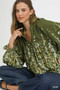 Umgee Floral Vine Print Blouse with Balloon Sleeves